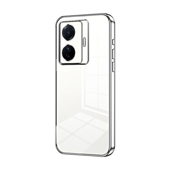 Per vivo S15e / T1 Pro Custodia per telefono con foro sottile con placcatura trasparente (Argento)