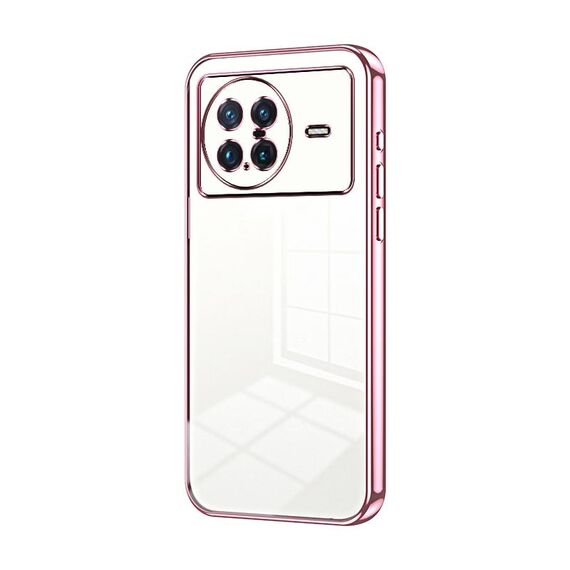 Per vivo X Note Custodia per telefono con foro sottile con placcatura trasparente (rosa)