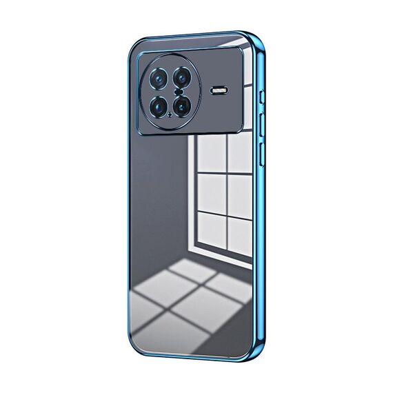 Per vivo X Note Custodia per telefono con foro sottile con placcatura trasparente (blu)