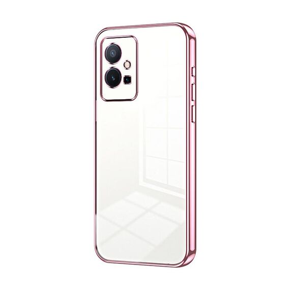 Per vivo T1 5G Custodia per telefono con foro sottile con placcatura trasparente (rosa)