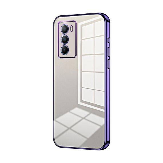 Per vivo T1 / iQOO Neo5 SE Custodia per telefono con foro sottile con placcatura trasparente (viola)