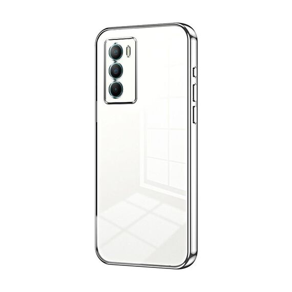 Per vivo T1 / iQOO Neo5 SE Custodia per telefono con foro sottile con placcatura trasparente (Argento)