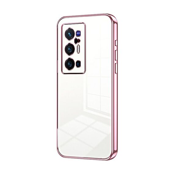 Per vivo X70 Pro+ Custodia per telefono con foro sottile con placcatura trasparente (rosa)