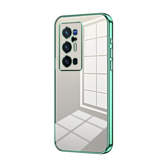Per vivo X70 Pro+ Custodia per telefono con foro sottile con placcatura trasparente (verde)