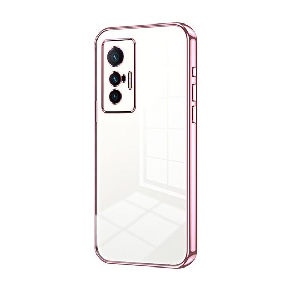 Per vivo X70 Custodia per telefono con foro sottile con placcatura trasparente (rosa)