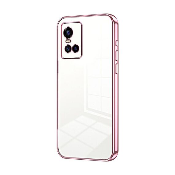 Per vivo S10 / S10 Pro Custodia per telefono con foro sottile con placcatura trasparente (rosa)