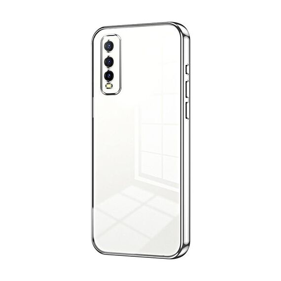 Per vivo Y70s / iQOO U1 / Y51s / Y70t Custodia per telefono con foro sottile con placcatura trasparente (Argento)