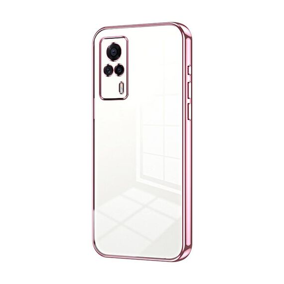 Per vivo S9e Custodia per telefono con foro sottile con placcatura trasparente (rosa)