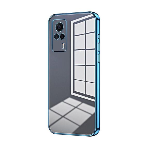 Per vivo S9e Custodia per telefono con foro sottile con placcatura trasparente (blu)
