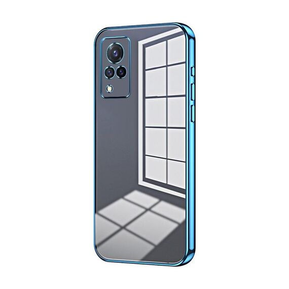 Per vivo S9 Custodia per telefono con foro sottile con placcatura trasparente (blu)