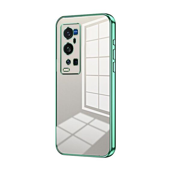 Per vivo X60 Pro+ Custodia per telefono con foro sottile con placcatura trasparente (verde)