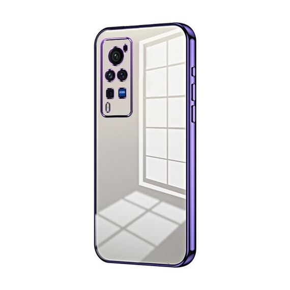 Per vivo X60 Pro Custodia per telefono con foro sottile con placcatura trasparente (viola)
