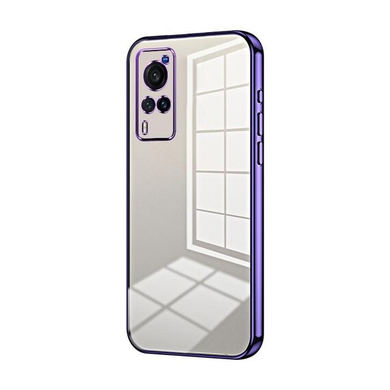 Per vivo X60 Custodia per telefono con foro sottile con placcatura trasparente (viola)