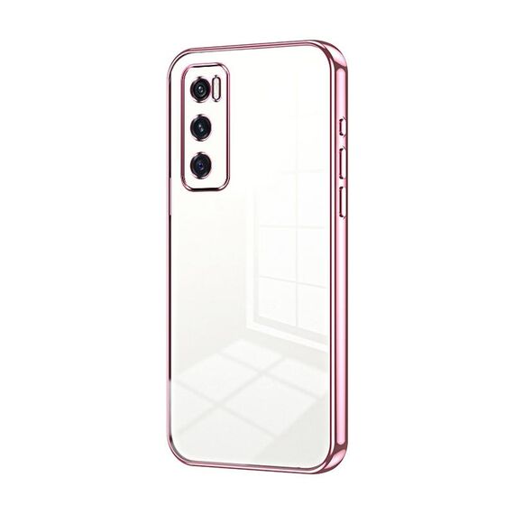 Per vivo V20 SE / Y70 Custodia per telefono con foro sottile con placcatura trasparente (rosa)