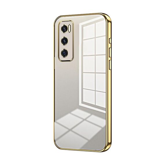 Per vivo V20 SE / Y70 Custodia per telefono con foro sottile con placcatura trasparente (Oro)
