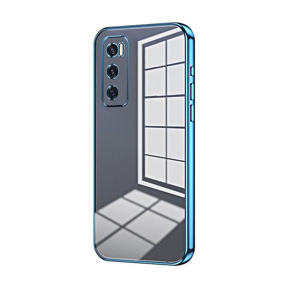 Per vivo V20 SE / Y70 Custodia per telefono con foro sottile con placcatura trasparente (blu)