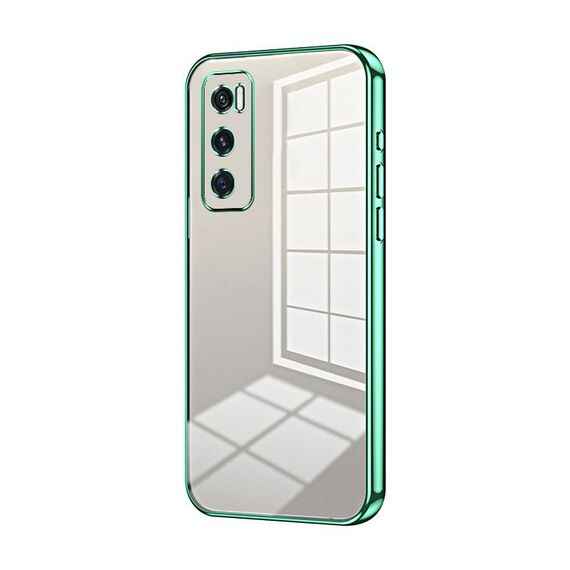 Per vivo V20 SE / Y70 Custodia per telefono con foro sottile con placcatura trasparente (verde)