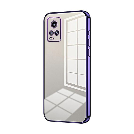 Per vivo V20 Custodia per telefono con foro sottile con placcatura trasparente (viola)