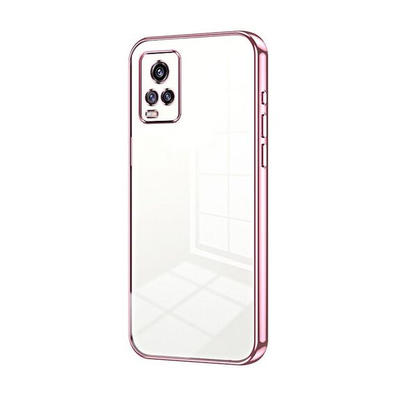 Per vivo V20 Custodia per telefono con foro sottile con placcatura trasparente (rosa)