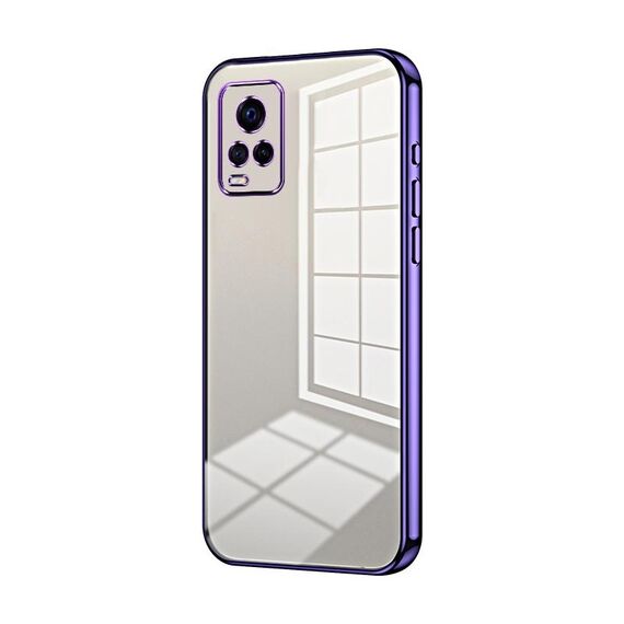 Per vivo S7 / V20 Pro Custodia per telefono con foro sottile con placcatura trasparente (viola)