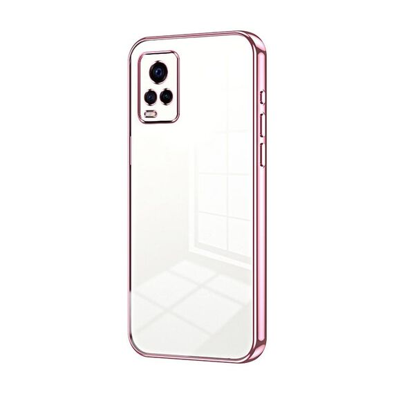 Per vivo S7 / V20 Pro Custodia per telefono con foro sottile con placcatura trasparente (rosa)