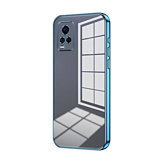 Per vivo S7 / V20 Pro Custodia per telefono con foro sottile con placcatura trasparente (blu)