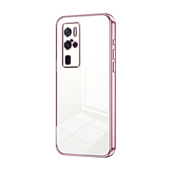 Per vivo X50 Pro+ Custodia per telefono con foro sottile con placcatura trasparente (rosa)
