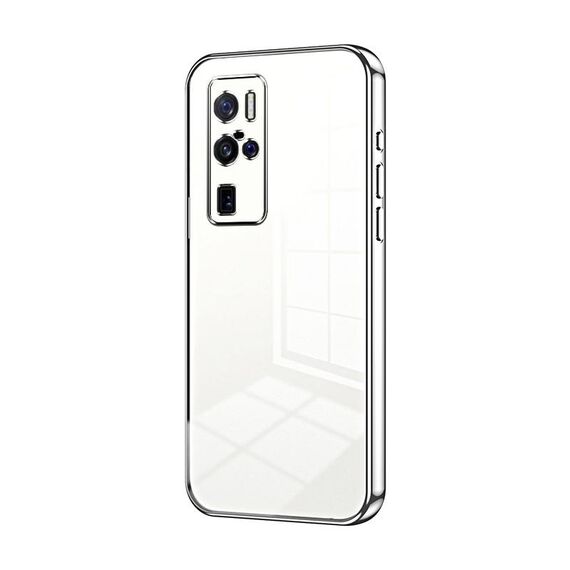 Per vivo X50 Pro+ Custodia per telefono con foro sottile con placcatura trasparente (Argento)
