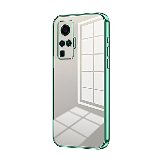 Per vivo X50 Pro Custodia per telefono con foro sottile con placcatura trasparente (verde)