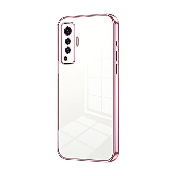 Per vivo X50 Custodia per telefono con foro sottile con placcatura trasparente (rosa)