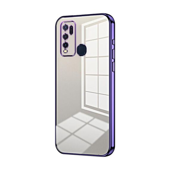 Per vivo Y50 / Y30 Custodia per telefono con foro sottile con placcatura trasparente (viola)