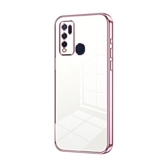 Per vivo Y50 / Y30 Custodia per telefono con foro sottile con placcatura trasparente (rosa)