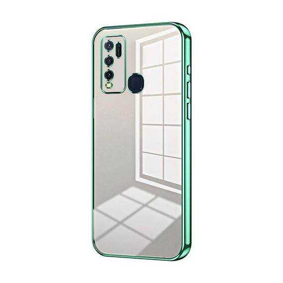 Per vivo Y50 / Y30 Custodia per telefono con foro sottile con placcatura trasparente (verde)