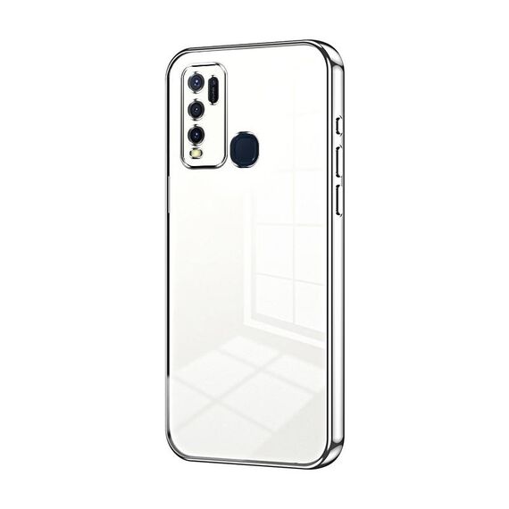 Per vivo Y50 / Y30 Custodia per telefono con foro sottile con placcatura trasparente (Argento)