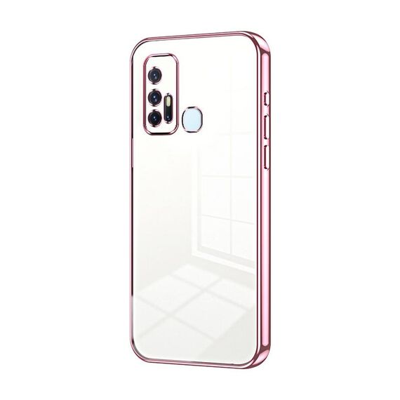 Per vivo Z6 5G Custodia per telefono con foro sottile con placcatura trasparente (rosa)
