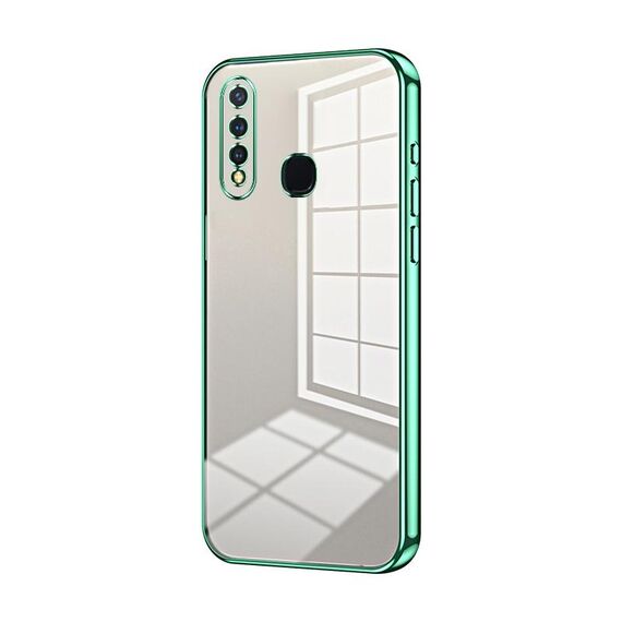 Per vivo Y5s / U3 / Z5i / U20 / Y19 Custodia per telefono con foro sottile con placcatura trasparente (verde)