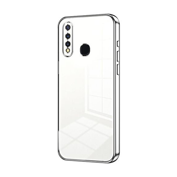 Per vivo Y5s / U3 / Z5i / U20 / Y19 Custodia per telefono con foro fine con placcatura trasparente (Argento)