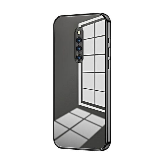 Per vivo X27 Pro Custodia per telefono con foro sottile con placcatura trasparente (nera)