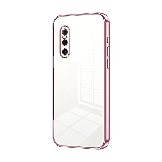 Per vivo X27 Custodia per telefono con foro sottile con placcatura trasparente (rosa)