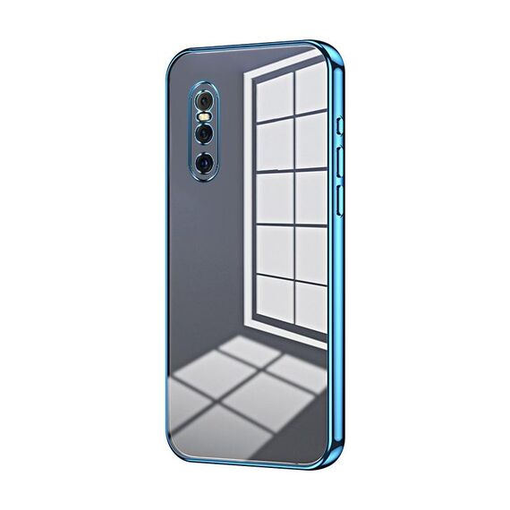 Per vivo X27 Custodia per telefono con foro sottile con placcatura trasparente (blu)