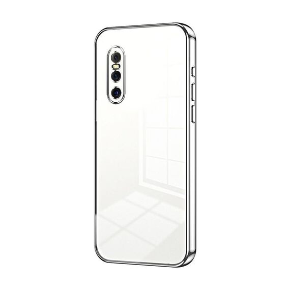 Per vivo X27 Custodia per telefono con foro sottile con placcatura trasparente (Argento)