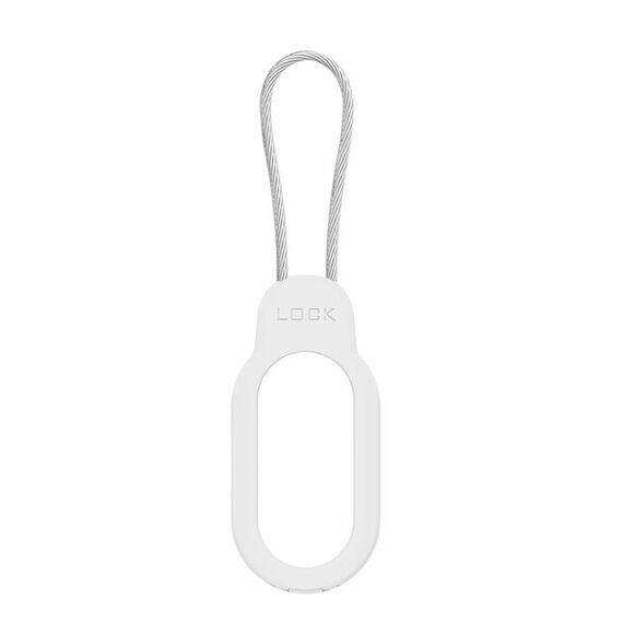 Per Samsung Galaxy SmartTag2 Custodia per PC con prevenzione della perdita con blocco di sicurezza a filo, colore: bianco