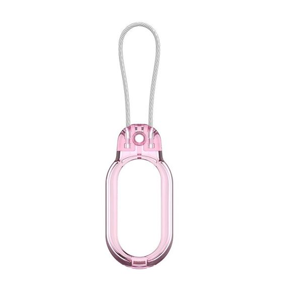 Per Samsung Galaxy SmartTag2 Custodia per PC con prevenzione della perdita con blocco di sicurezza a filo, colore: rosa trasparente