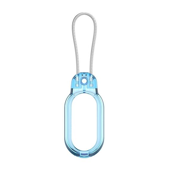 Per Samsung Galaxy SmartTag2 Custodia per PC con prevenzione della perdita con blocco di sicurezza a filo, colore: blu trasparente