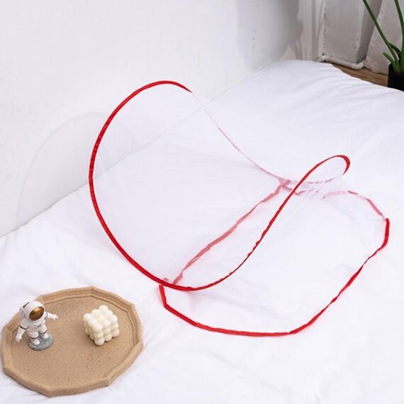 Mini zanzariera pieghevole portatile da viaggio a prova di insetti, senza installazione, colore: rosso normale