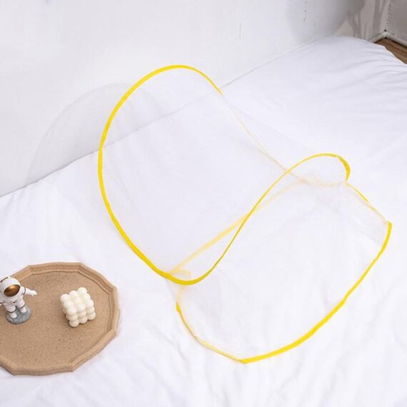 Mini zanzariera pieghevole portatile da viaggio a prova di insetti, senza installazione, colore: giallo normale