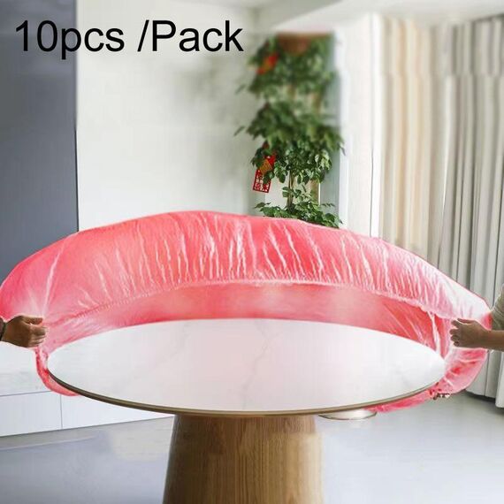 Tovaglia elastica monouso da 10 pezzi/pacco da 1,6 m per uso domestico, in PE addensato, non lavabile, impermeabile, resistente all'olio (rosso)