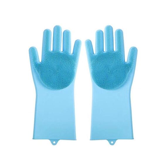 Guanti per lavare i piatti in silicone da cucina Guanti per la pulizia delle faccende domestiche maschili e femminili, dimensioni: 160 g (blu)
