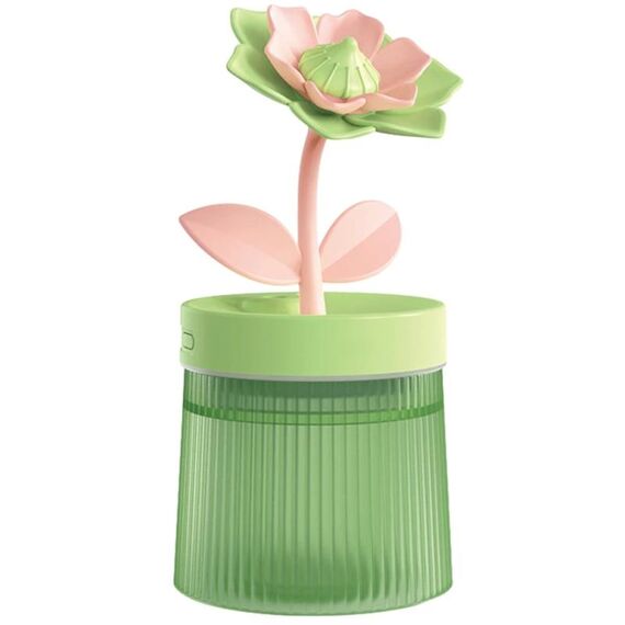 Umidificatore per aromaterapia USB con luce colorata idratante spray per fiori, colore: verde gardenia