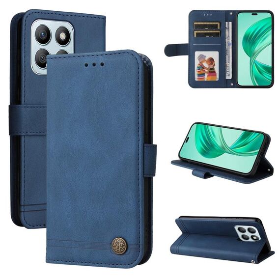Per Honor X8b Skin Feel Life Tree Custodia in pelle con bottoni in metallo (blu)